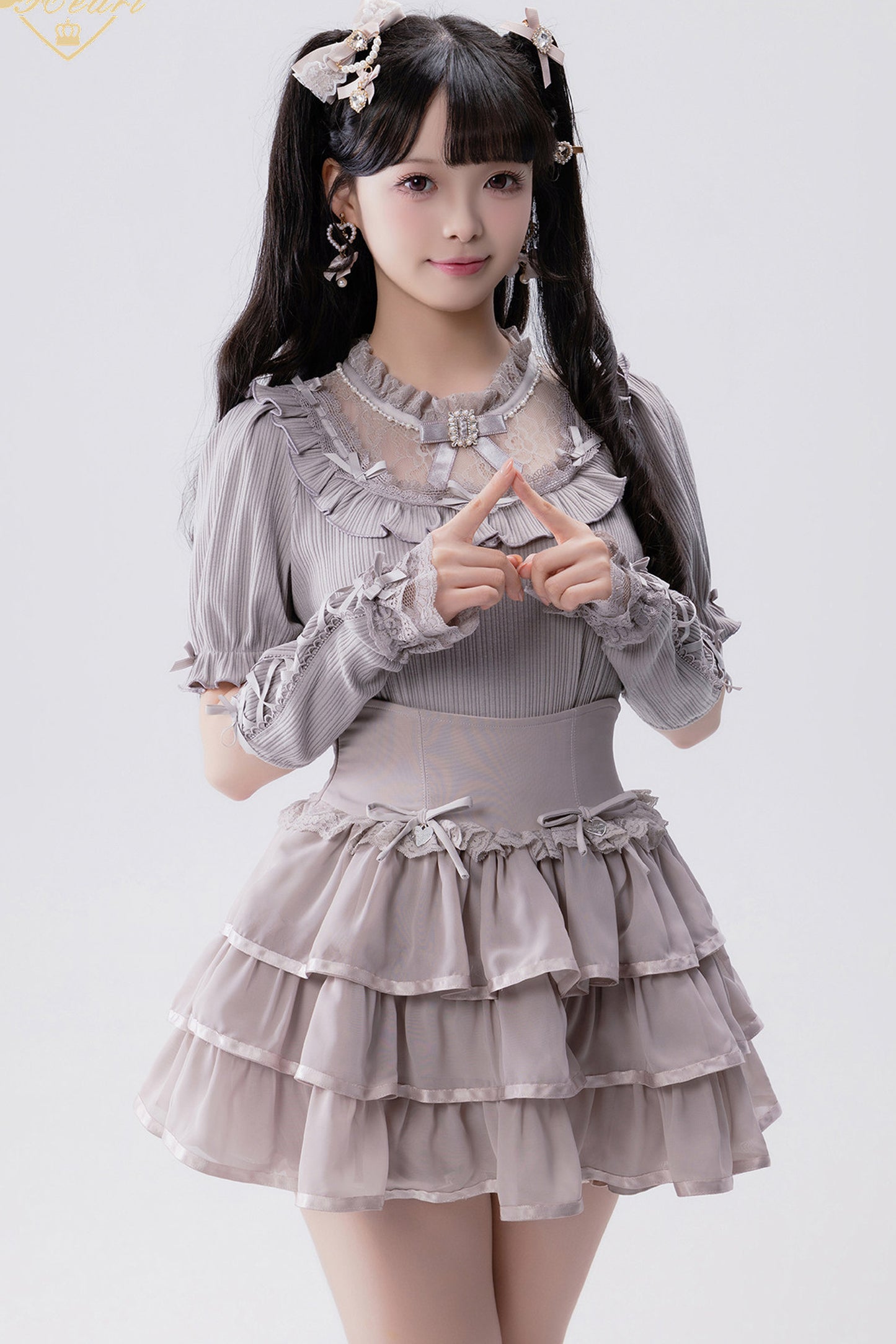 Conjunto idol con volante de estilo muñeca