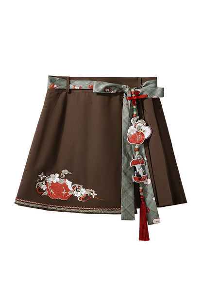 Little Apple New Chinese Style Suspender Skirt and Top Set-Up