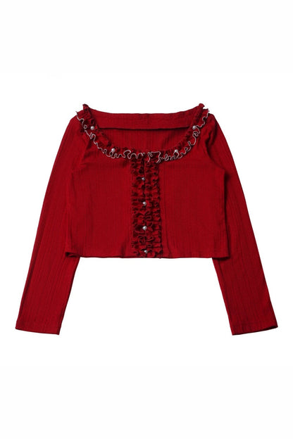 Sugar Berry Dot Knit Dress + Cardigan