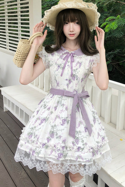Grape Vine Floral Lace Dress