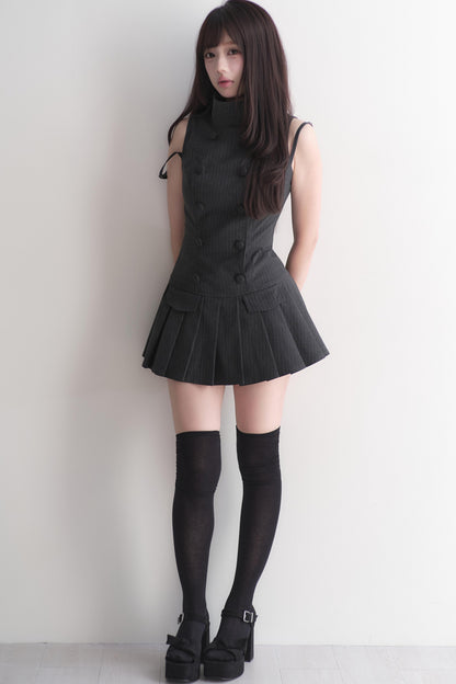 ダブルボタン量産型ミニワンピース＋パンツ