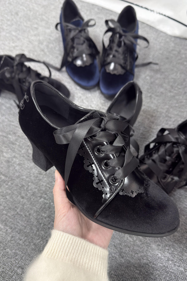 Gothic Velvet Ribbon Heels