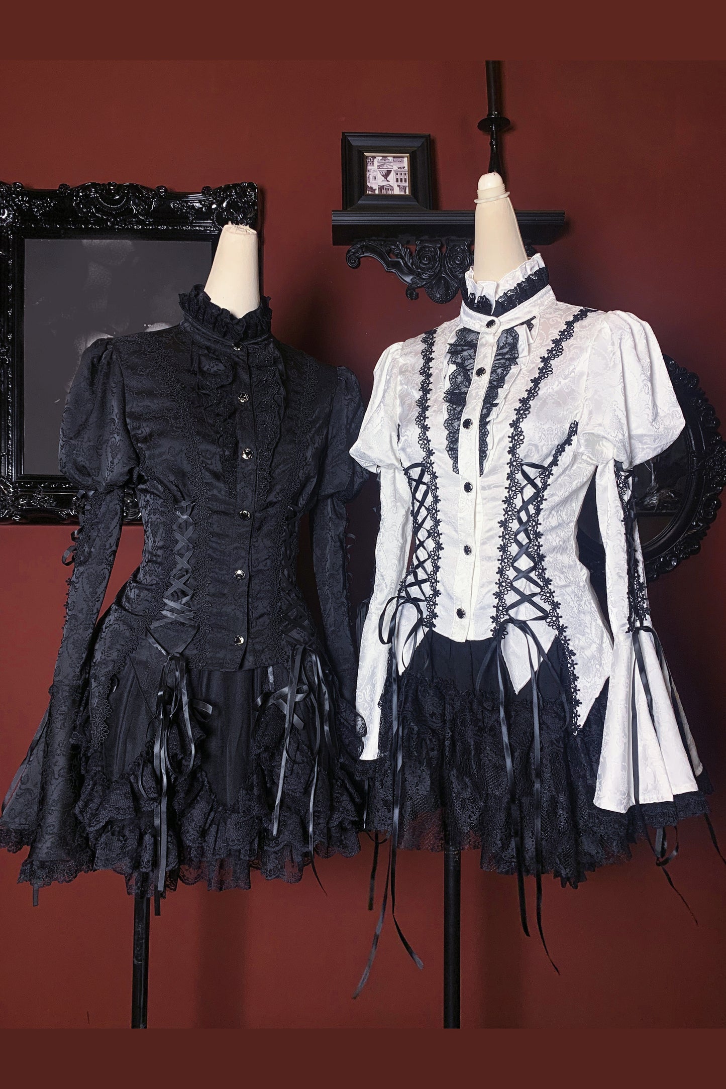 Chemise gothique à laçage et manches princesse