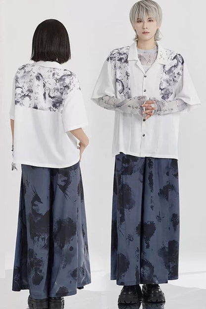 Dragon Shadow Wide-Leg Pants