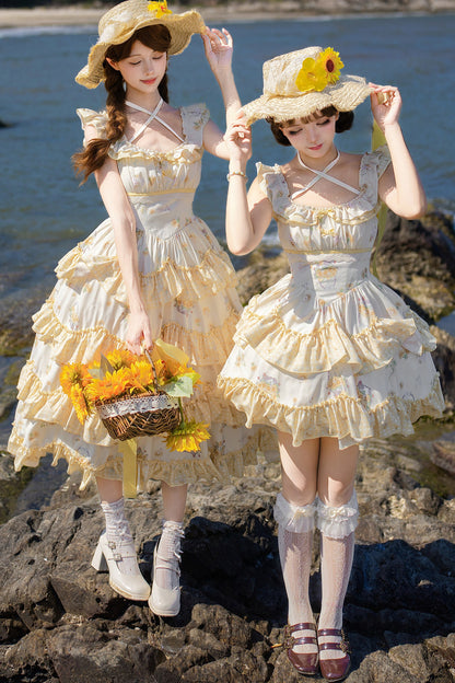 Sunflower Garden Ruffle Dress Set