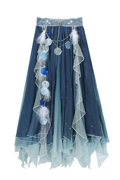 Exotic Mermaid Princess Hanfu Skirt and Camisole Set-Up