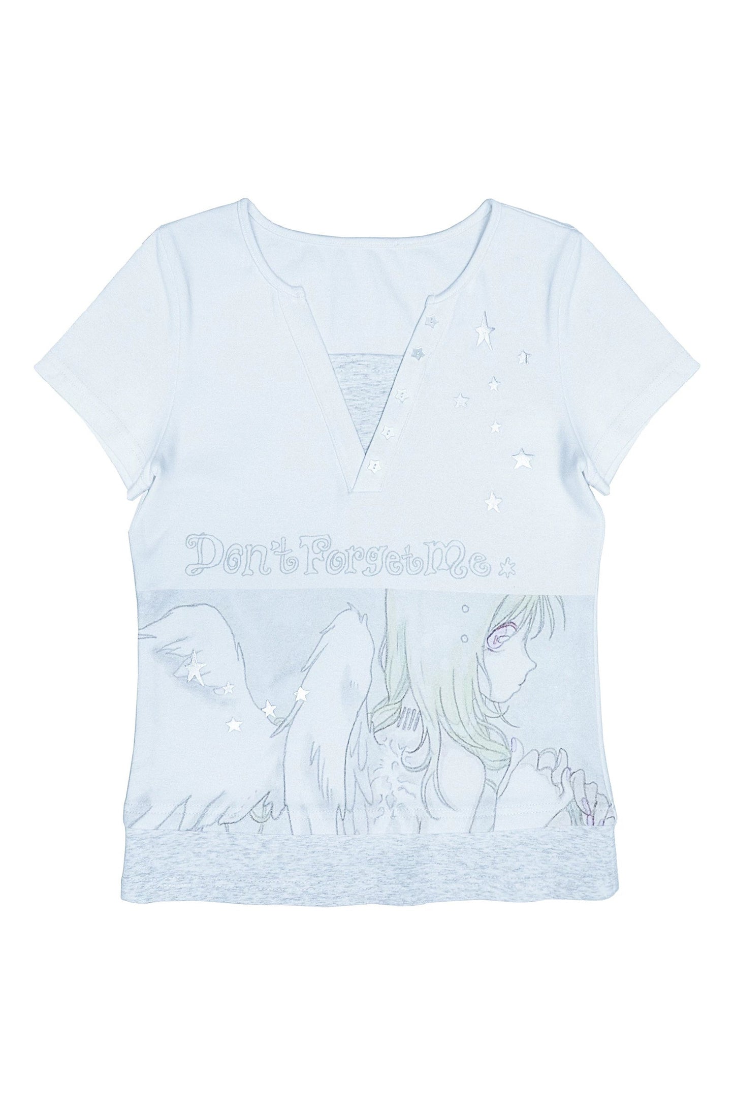 Y2K-Engel-Druck-T-Shirt