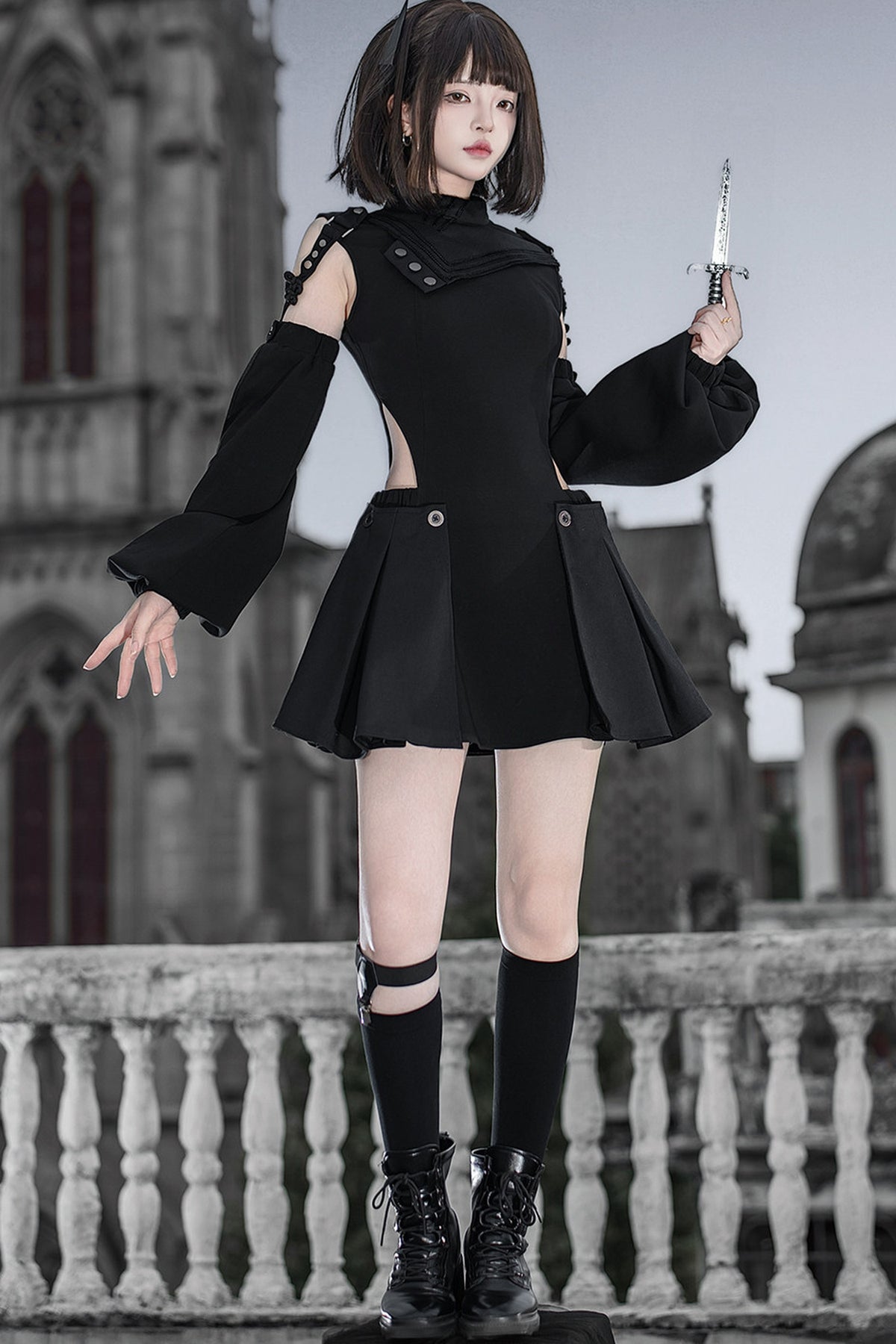 Dark Tactical Prince Dress and Pants Set