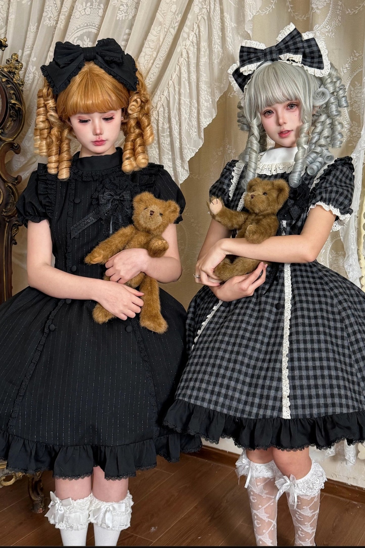 おとぎの国のドールチェックロリータドレス
