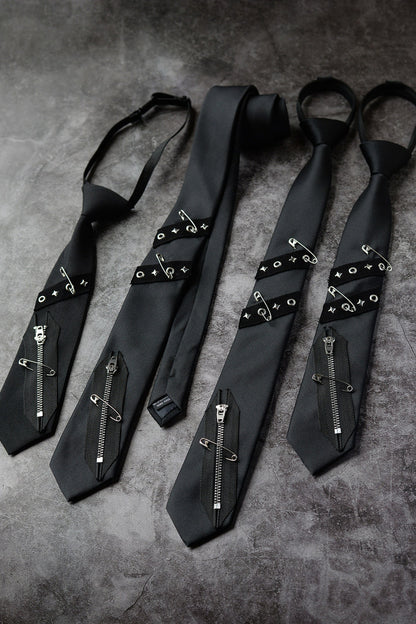 Zipper Decorative Necktie