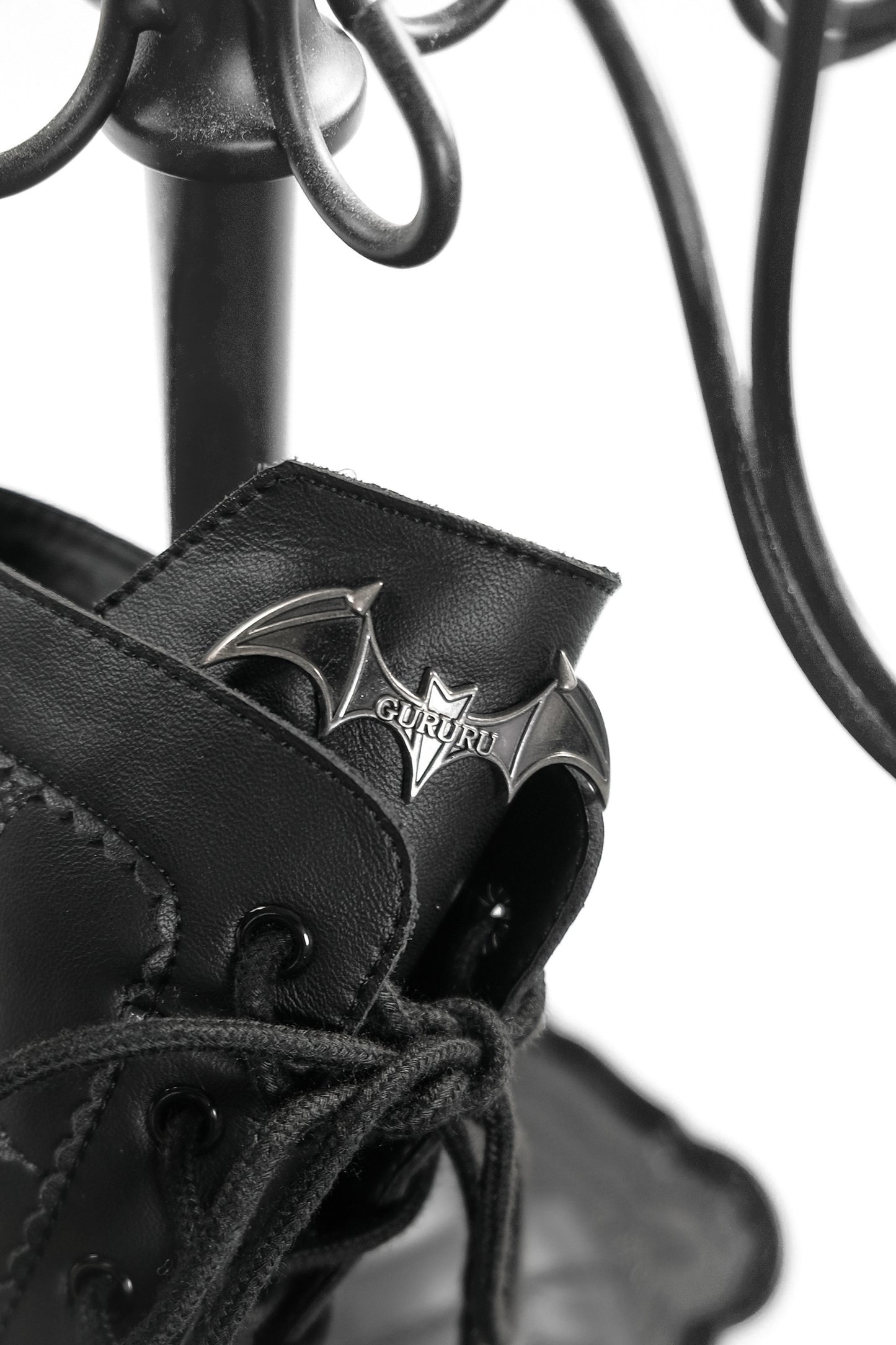 Spider Web Bat Nameplate Platform Boots