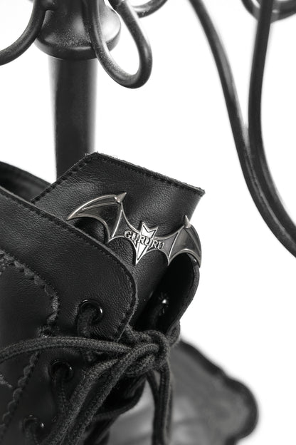 Spider Web Bat Nameplate Platform Boots
