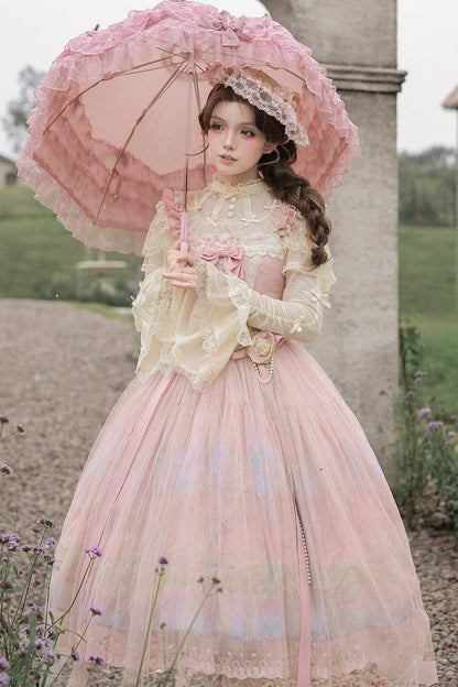 Ölgemälde-Lolita-JSK-Set mit hoher Taille