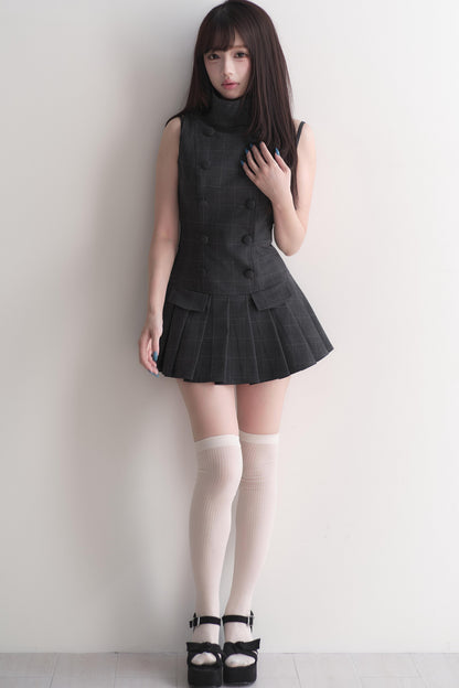 ダブルボタン量産型ミニワンピース＋パンツ
