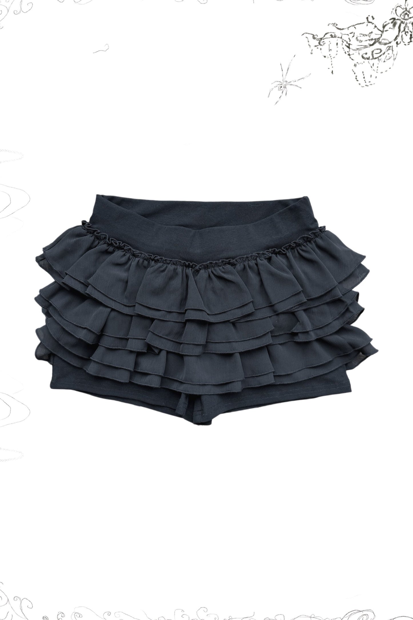 Soft Gothic Ruffle Puff-Sleeve Blazer Set-Up