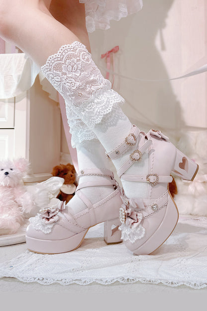 Rhinestone Lace High Heels