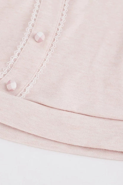 Top rosa femminile + gonna a balze a quadri