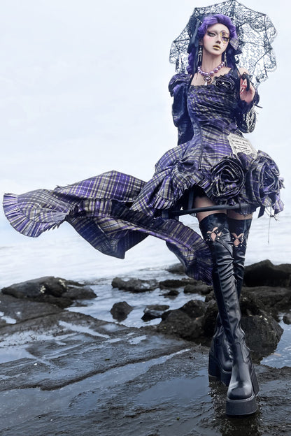 Extra-Long Tight Stretch Patent Leather Platform Boots