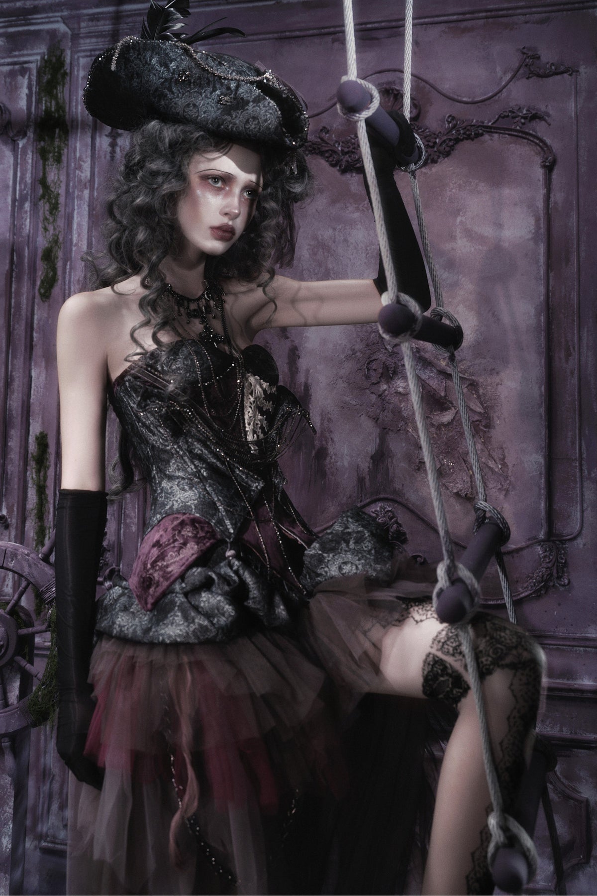 Gothic Purple Corset Dress