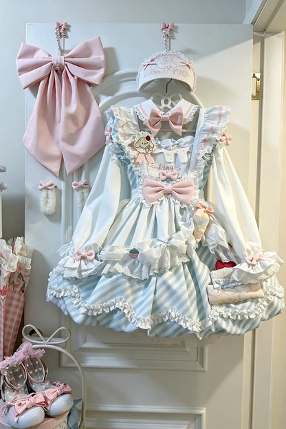 Ensemble robe Lolita à fleurs et chien