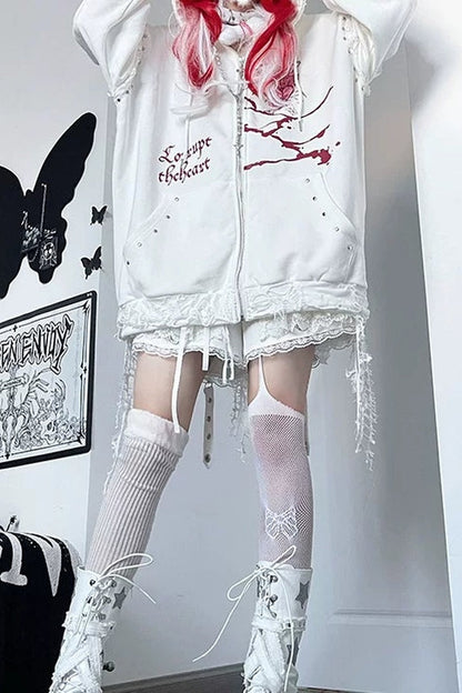 Veste ample à capuche avec oreilles de chat