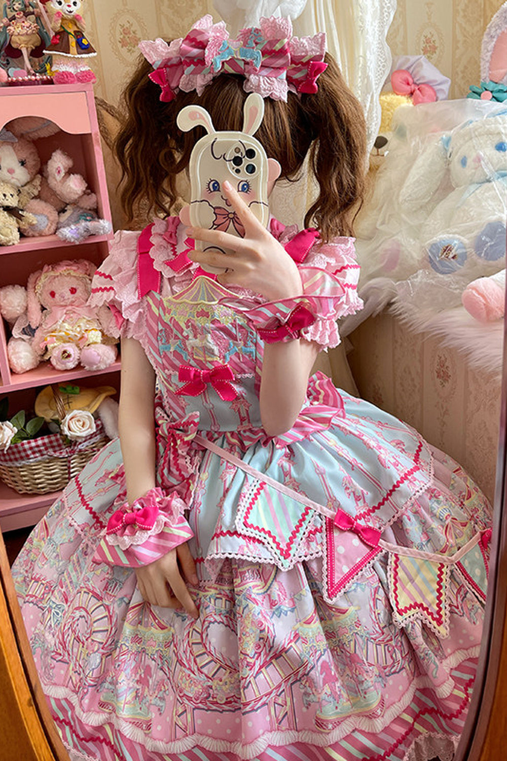 Amusement Park Jsk Suspender Dress and Shirt Set-Up