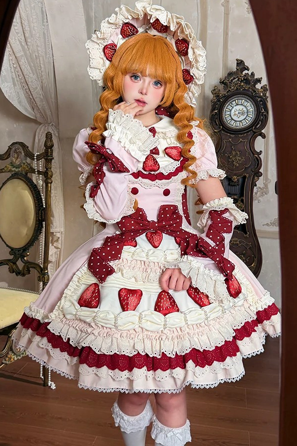 Robe lolita coupe ample gâteau aux fraises