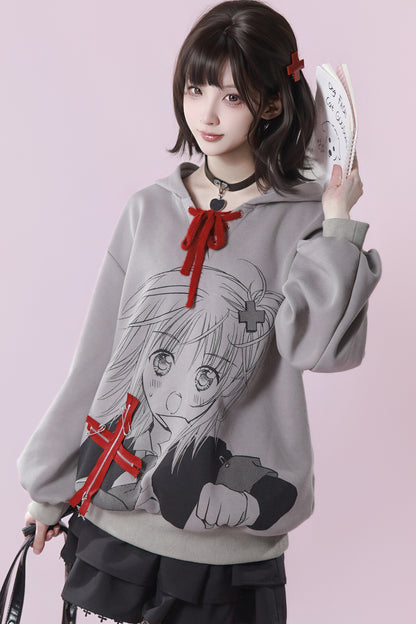 Three-Tone Tie-Dye Age-Reducing Hooded Sweatshirt
