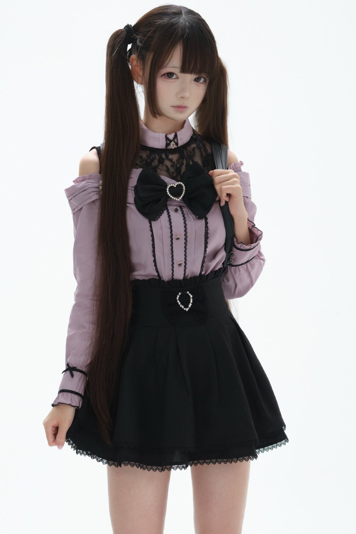 Japanese Lace Tencel Shirt And Skirt Set