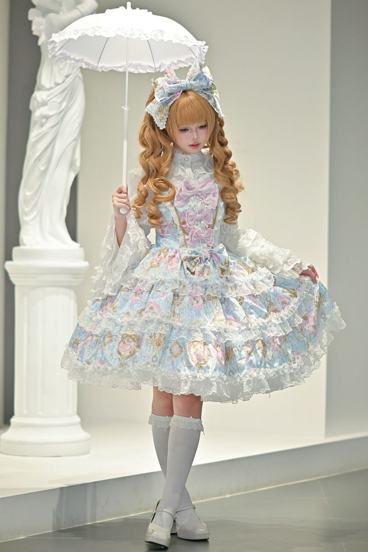 Elegance Floral Wall Doll-Like JSK Dress