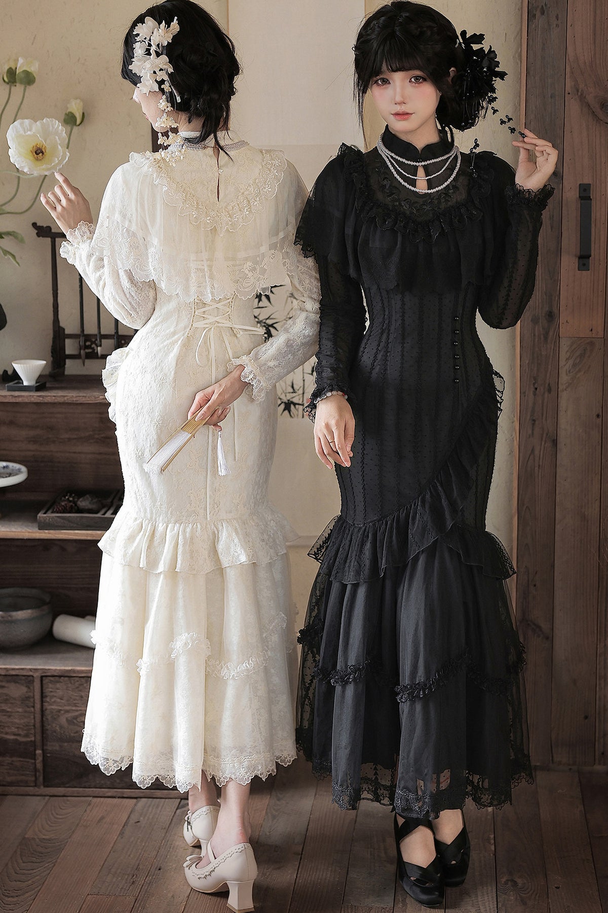 Embroidered Fishtail Qipao Dress