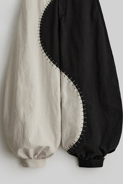 Black White Tai Chi Lantern Pants