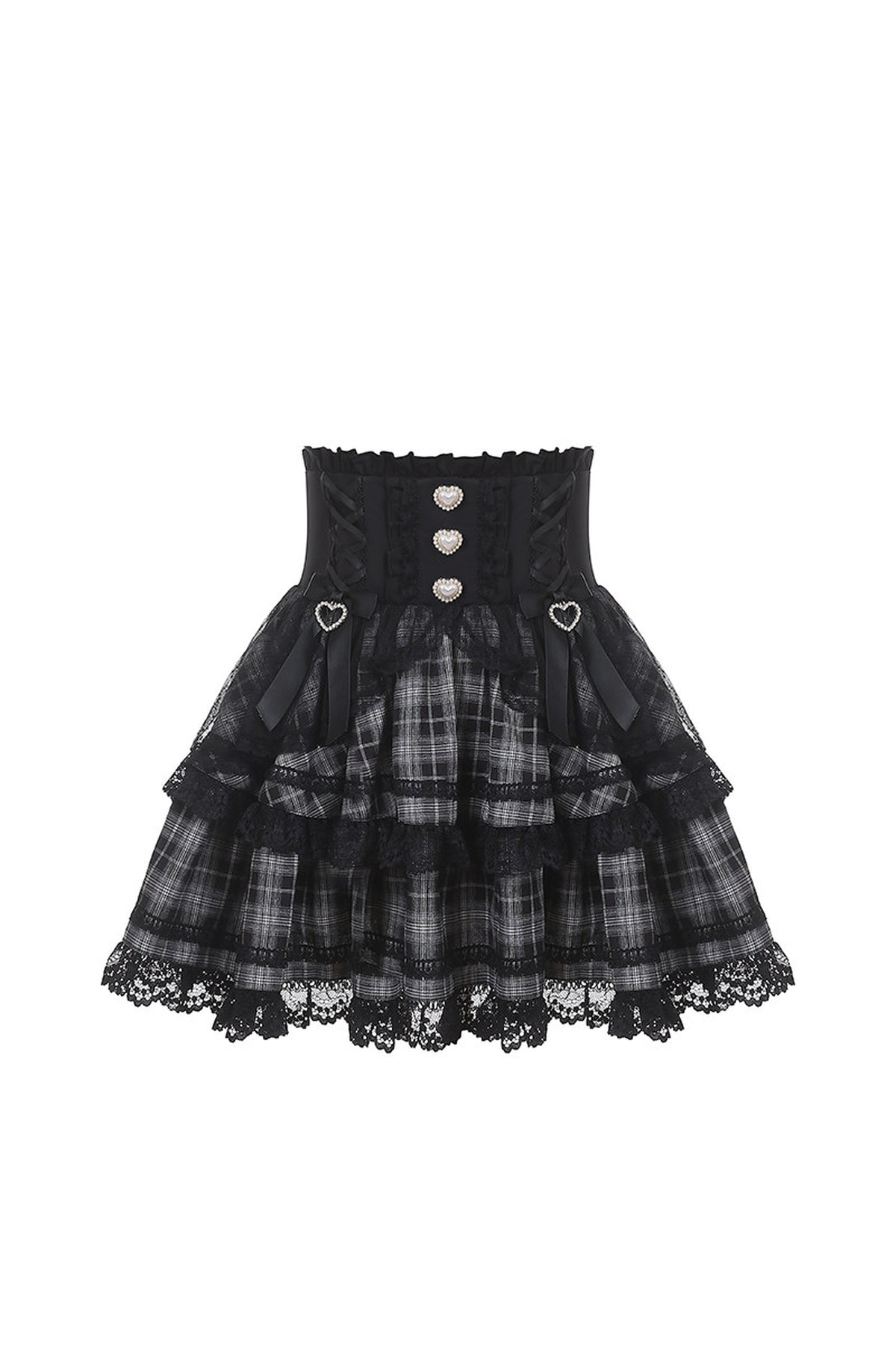 Plaid Ruffle Shirt and Skirt Set-Up