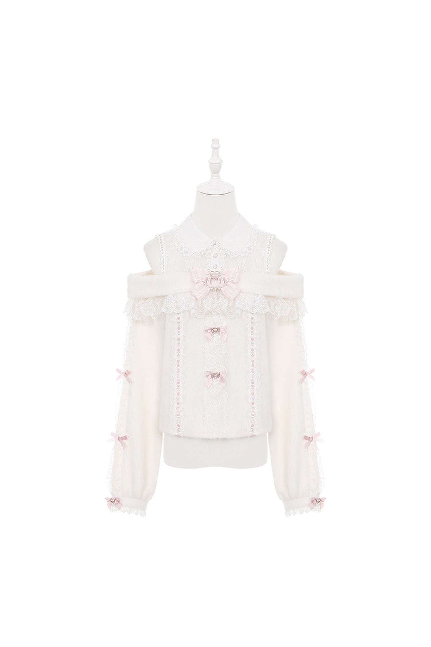 Style Lace Plush Off-Shoulder Sweater With Skirt and Top Set-Up