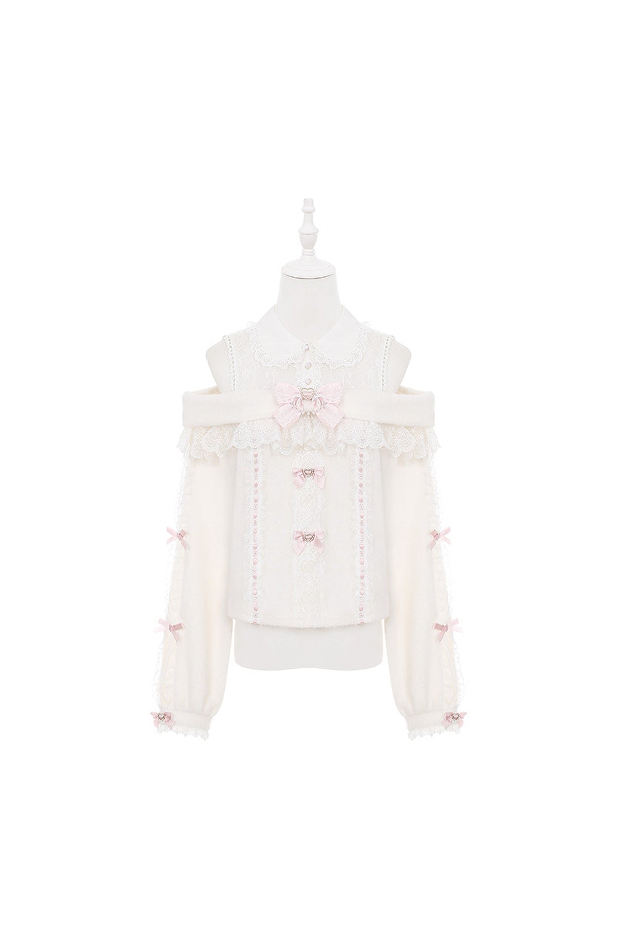 Snow Rabbit Plush Lace Coat, Top and Skirt Set-Up