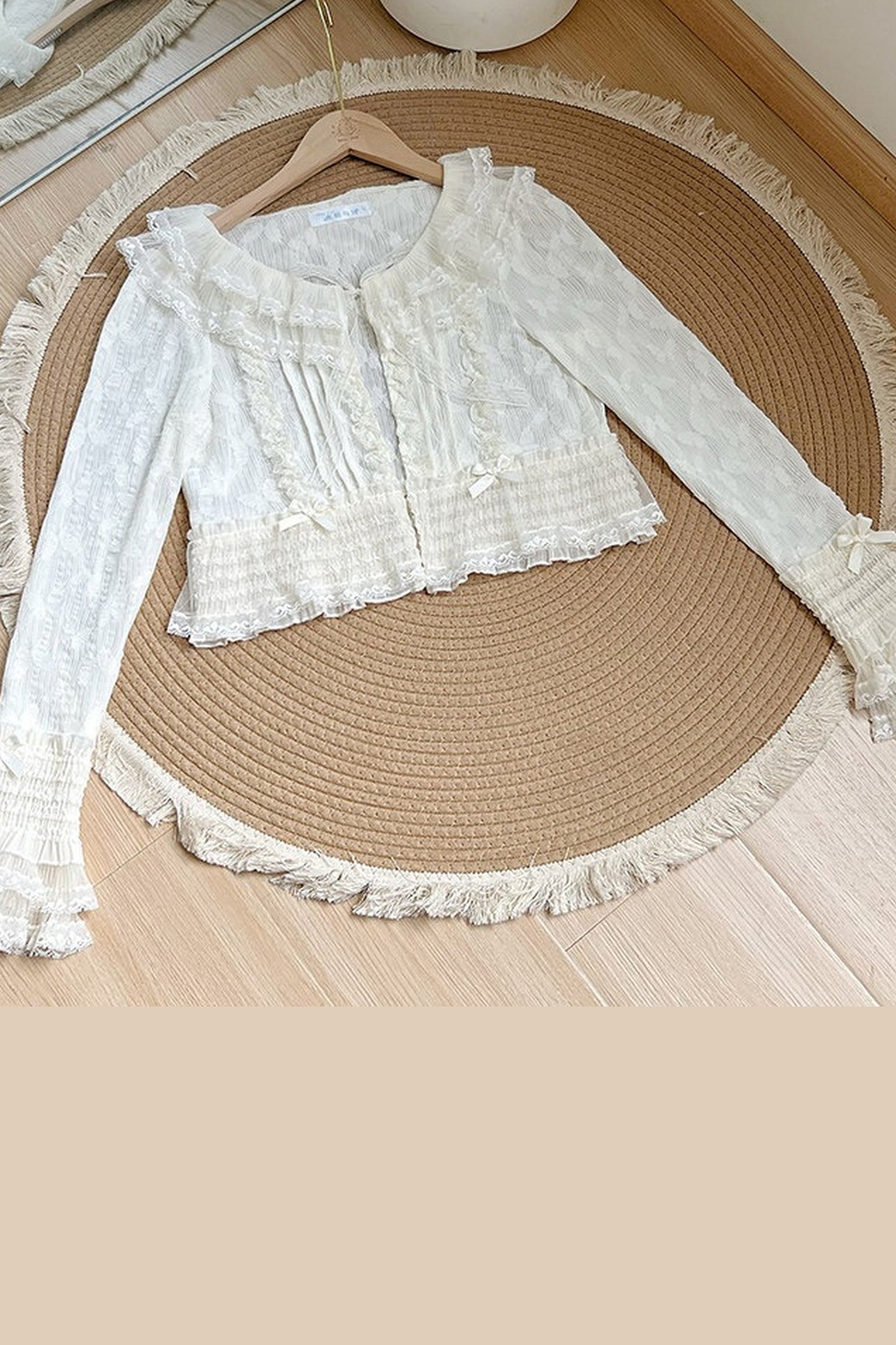 Seven-Layer Ruffle Square Neck Dress, Hair Accessory and Jacket Set-Up