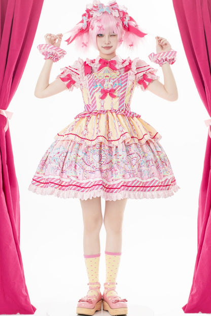 Amusement Park Jsk Suspender Dress and Shirt Set-Up