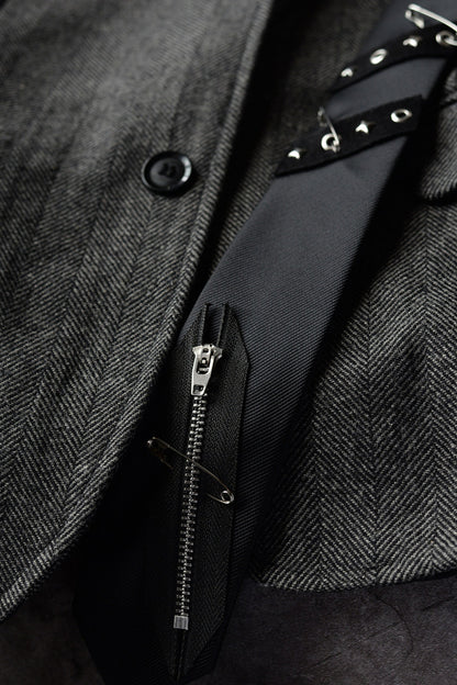 Zipper Decorative Necktie