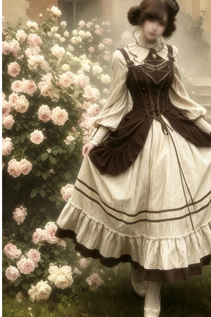 Gerüschtes Two-Way-Kleid mit Accessoire-Set