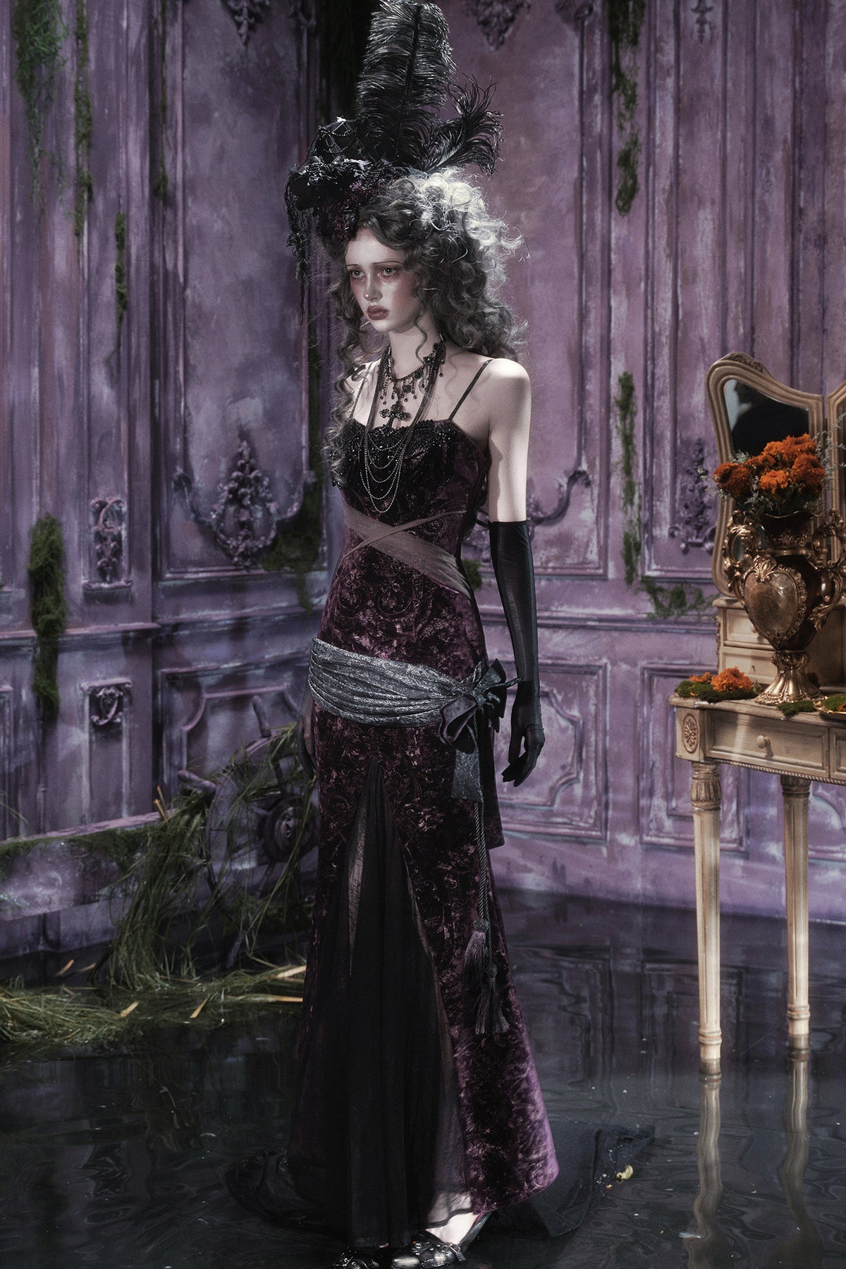 Robe sirène gothique en velours