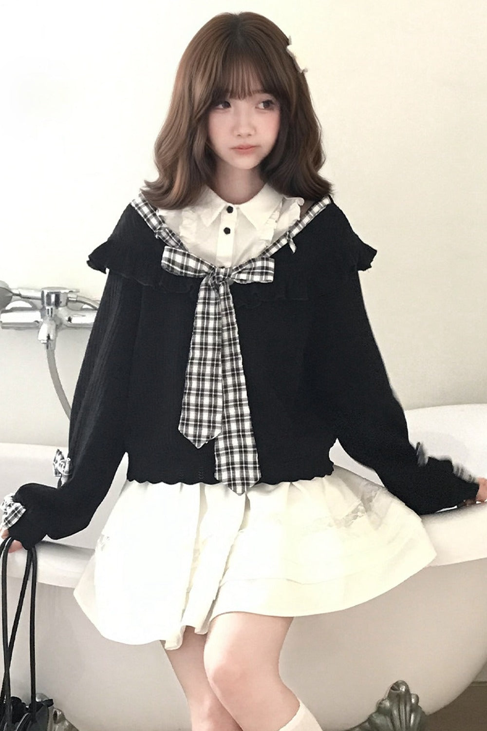 Tie Knit Sweater and Skirt Set