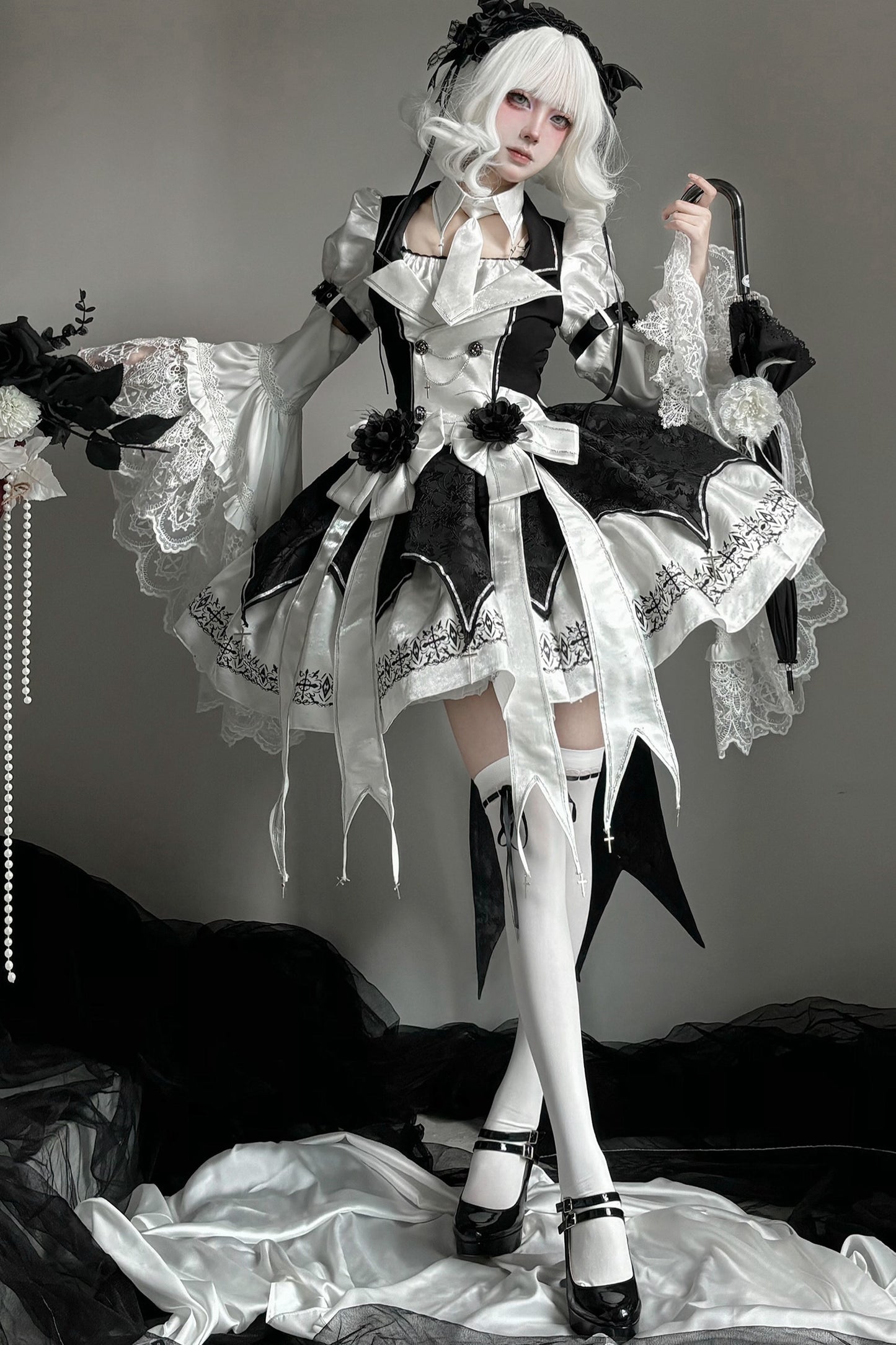 Dark Flame Princess Gothic Lolita Dress+Coat