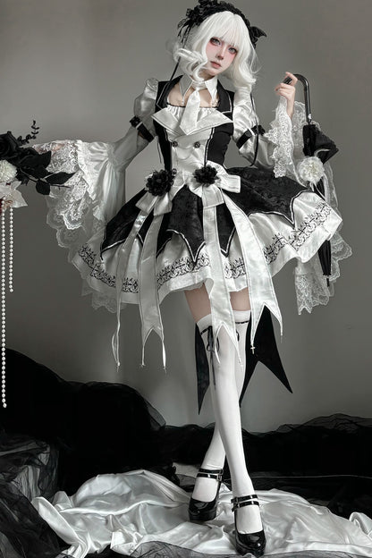 Dark Flame Princess Gothic Lolita Dress+Coat