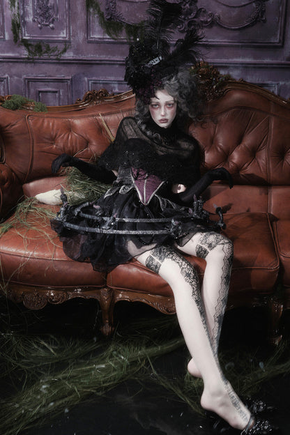 Gothic Black Lace Cape
