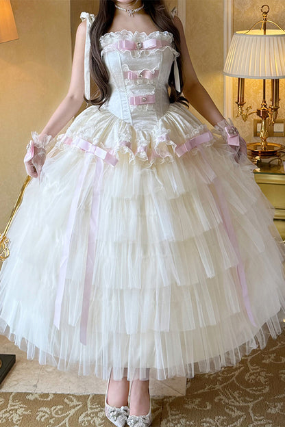 Elegant Ribbon Princess Long Dress