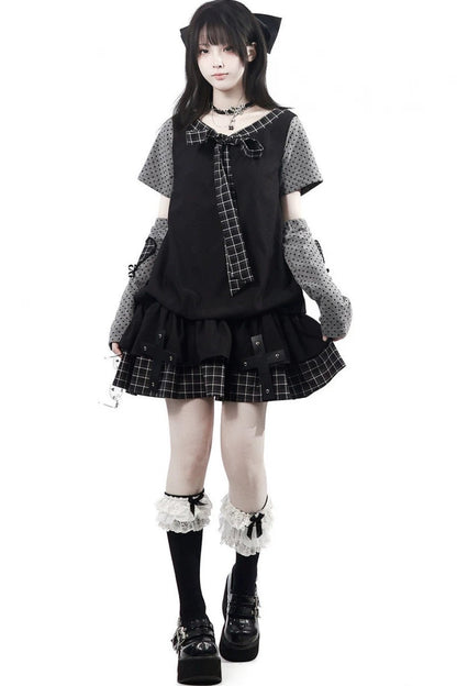 Robe à Carreaux Croisés + Haut + Jupe