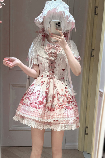 Cherry Bunny Lolita Skirt+Top