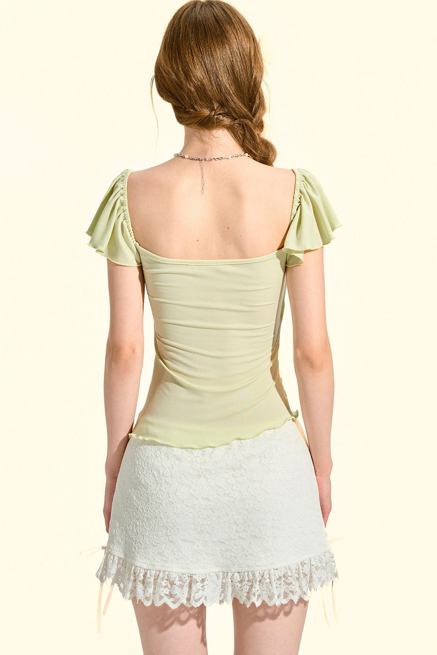 top rosa verde menta