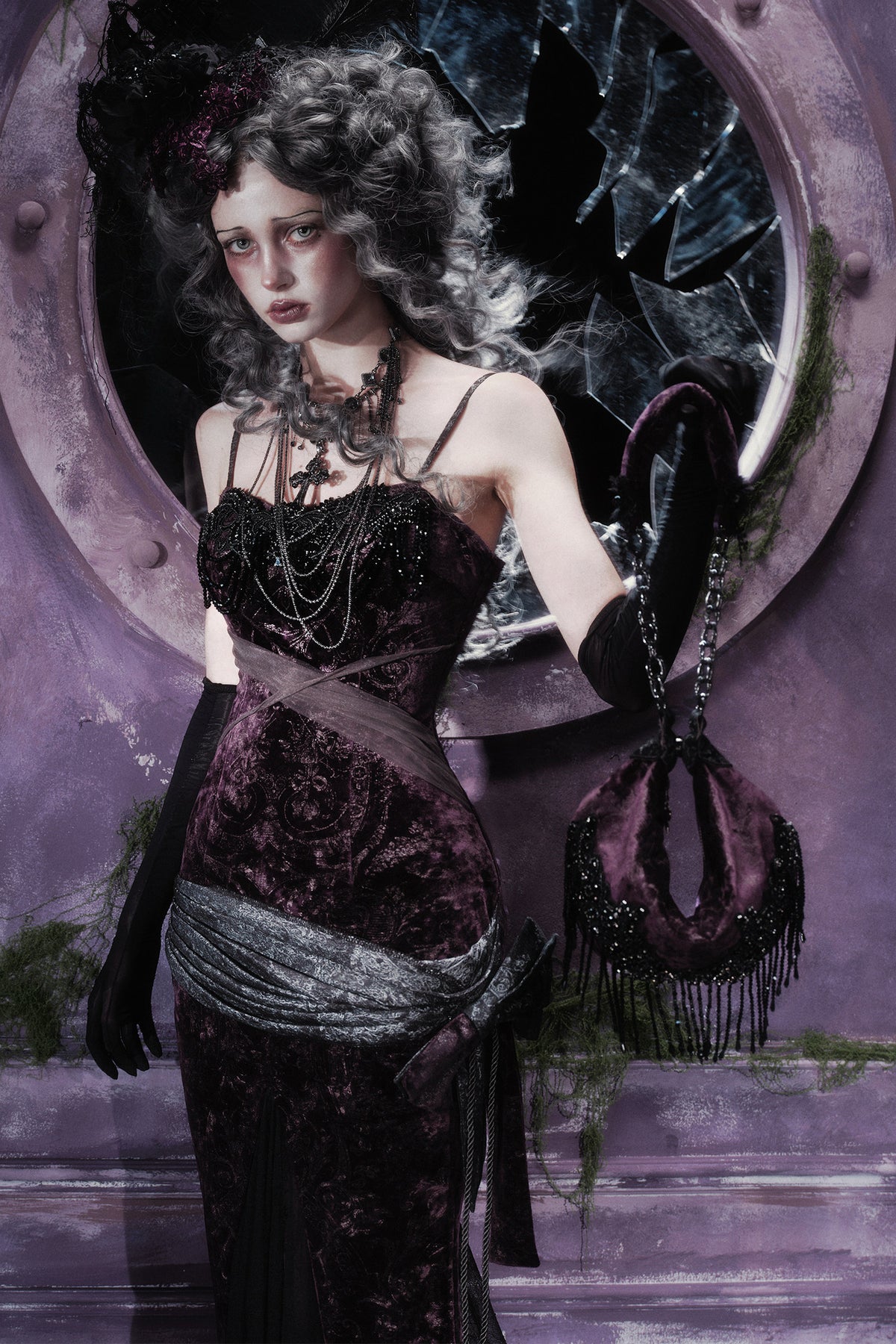 Gothic Crystal Tassel Handheld Shoulder Bag