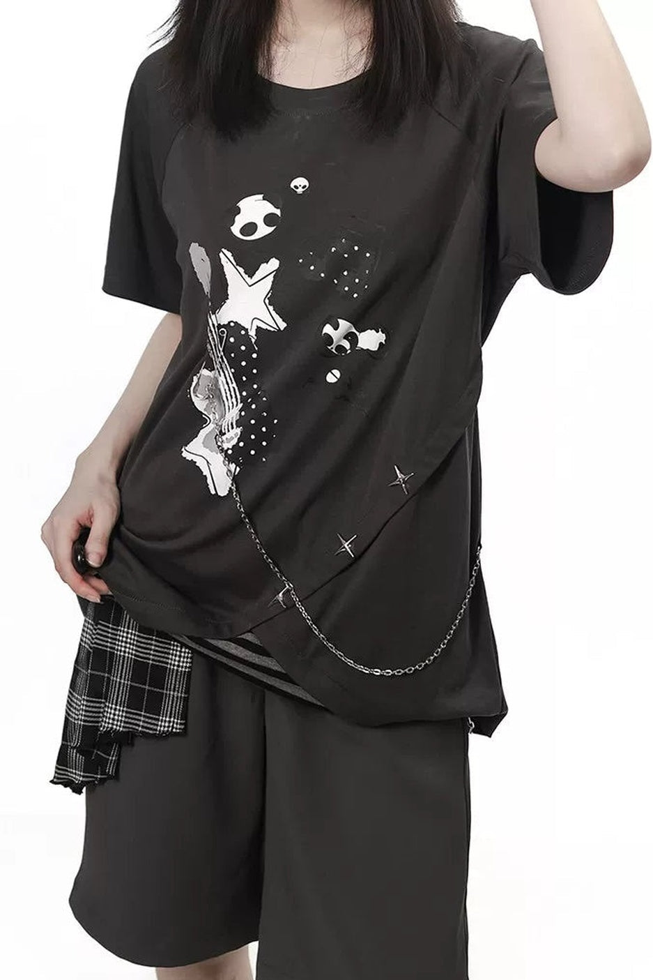 Rebellischer Akkord Raglan-Schal-Kurzarm-Hosen-Set